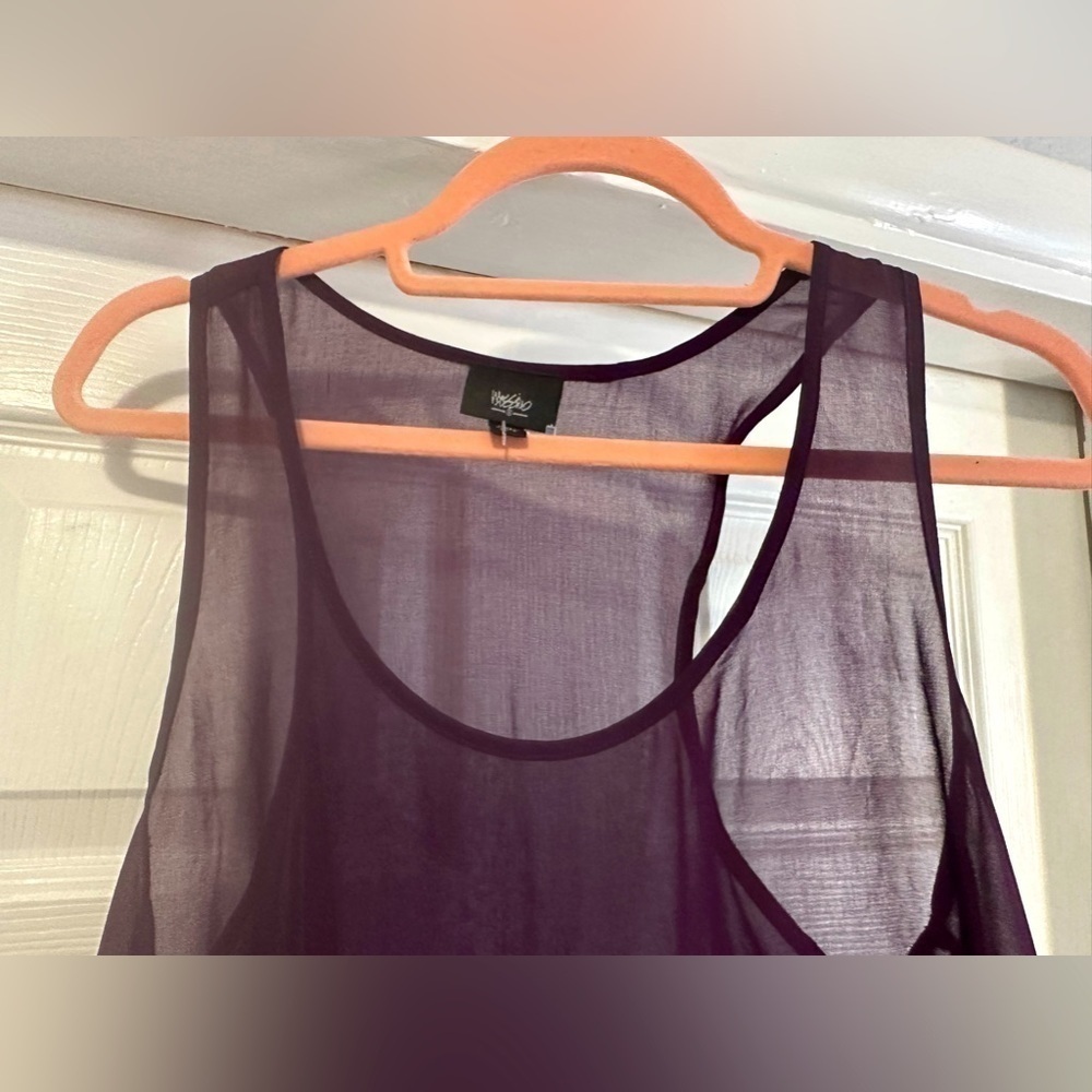 Mossimo Purple Sheer top with Sequin - Picture 7 of 9
